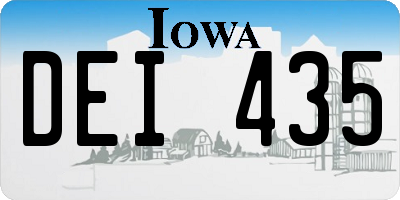 IA license plate DEI435