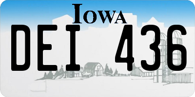 IA license plate DEI436