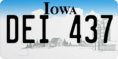 IA license plate DEI437
