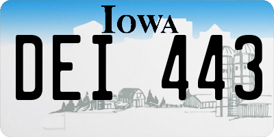 IA license plate DEI443