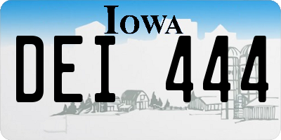 IA license plate DEI444