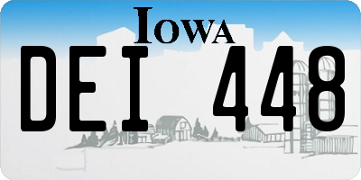 IA license plate DEI448