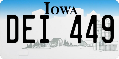IA license plate DEI449