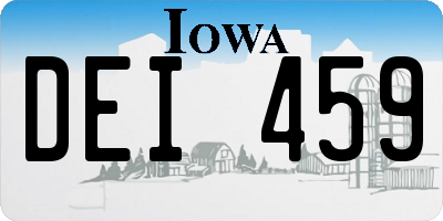 IA license plate DEI459