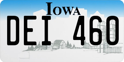 IA license plate DEI460
