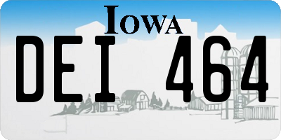 IA license plate DEI464