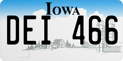 IA license plate DEI466