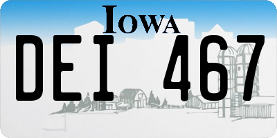 IA license plate DEI467