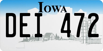 IA license plate DEI472