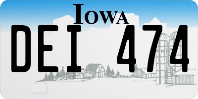 IA license plate DEI474