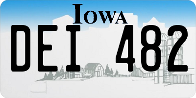 IA license plate DEI482