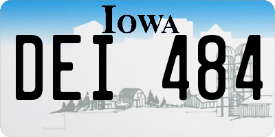 IA license plate DEI484