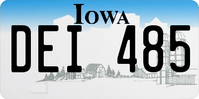 IA license plate DEI485