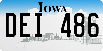 IA license plate DEI486