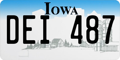 IA license plate DEI487