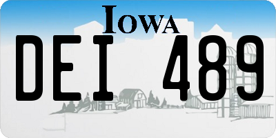 IA license plate DEI489