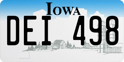 IA license plate DEI498