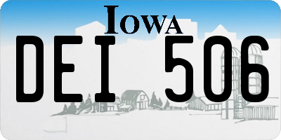 IA license plate DEI506