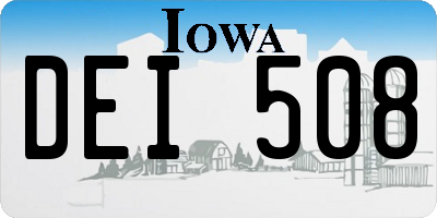 IA license plate DEI508