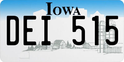 IA license plate DEI515