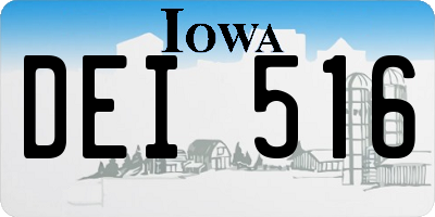 IA license plate DEI516