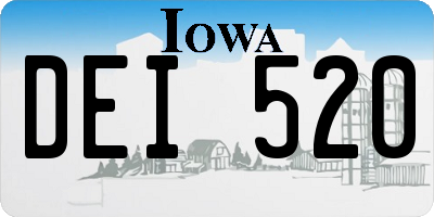 IA license plate DEI520