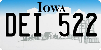 IA license plate DEI522