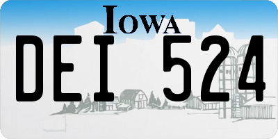 IA license plate DEI524