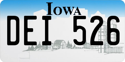 IA license plate DEI526