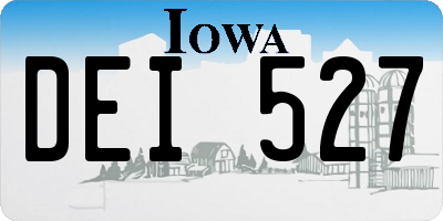 IA license plate DEI527