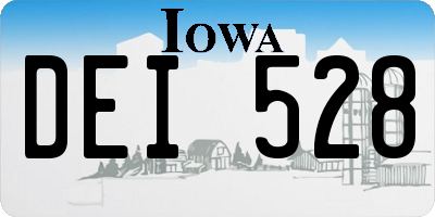 IA license plate DEI528
