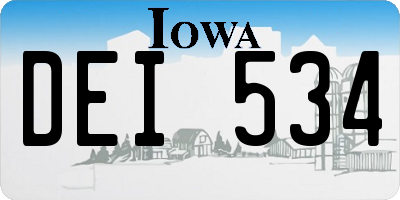IA license plate DEI534