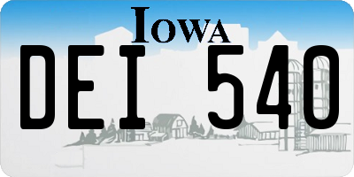IA license plate DEI540
