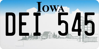 IA license plate DEI545