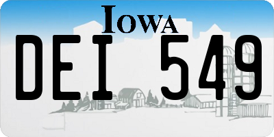IA license plate DEI549