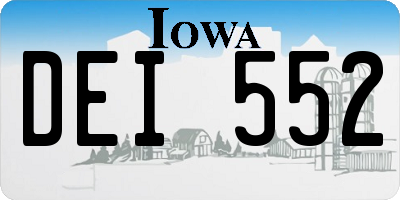 IA license plate DEI552