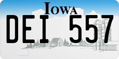IA license plate DEI557