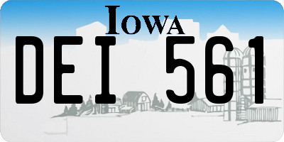 IA license plate DEI561
