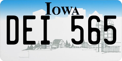 IA license plate DEI565