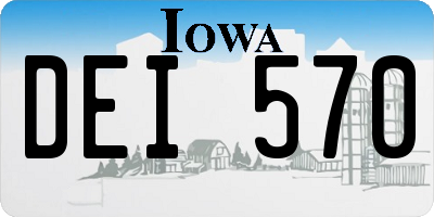 IA license plate DEI570
