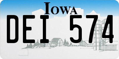IA license plate DEI574