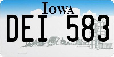 IA license plate DEI583