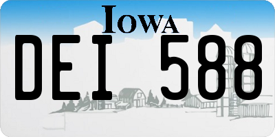 IA license plate DEI588