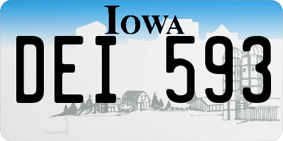 IA license plate DEI593