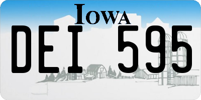 IA license plate DEI595
