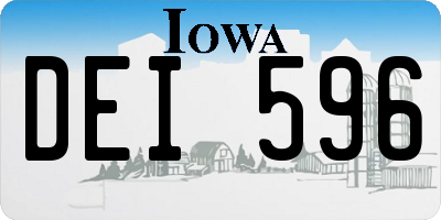 IA license plate DEI596