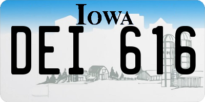 IA license plate DEI616