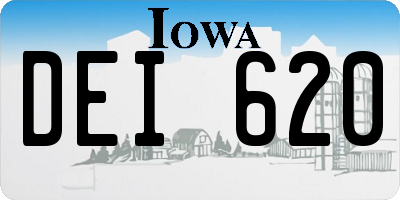 IA license plate DEI620