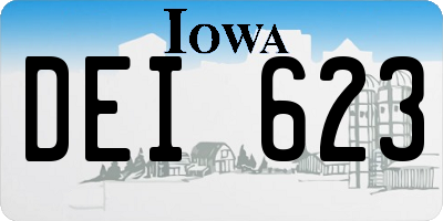 IA license plate DEI623