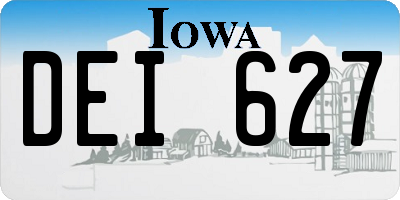 IA license plate DEI627